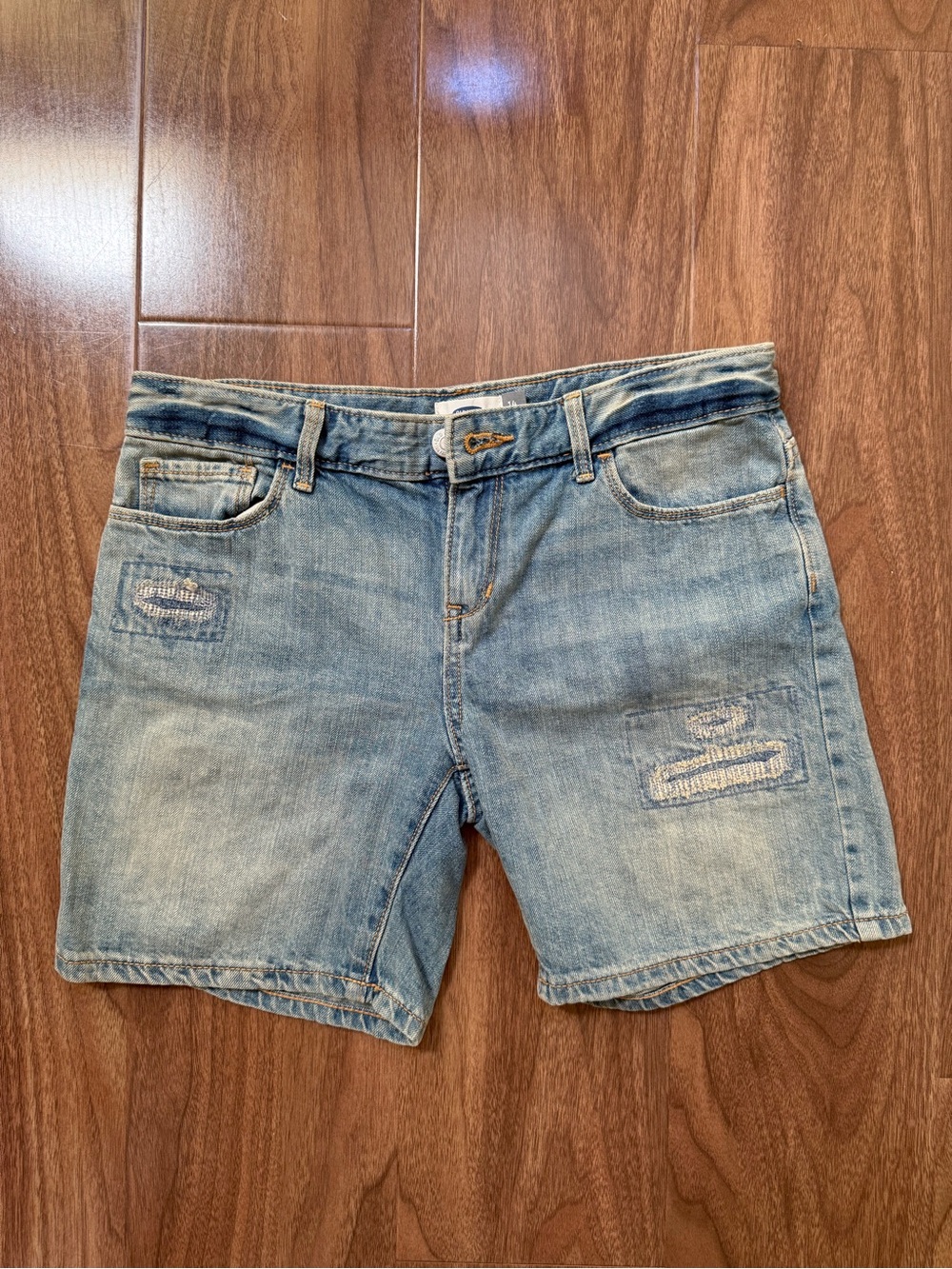 Light Blue Distressed Denim Shorts for Girls